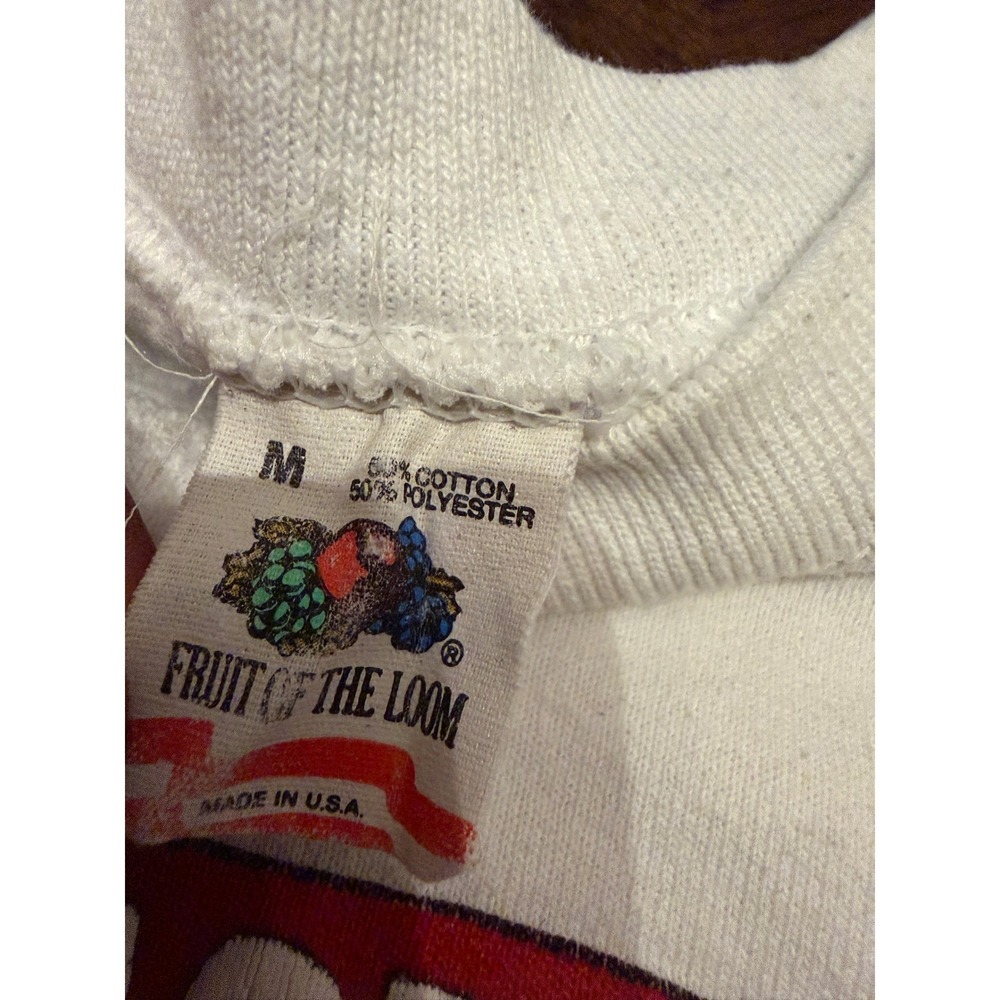 Vintage 90s Atlanta Braves Miracle Team Sweatshirt Fruit of the Loom White M - Picture 4 of 6